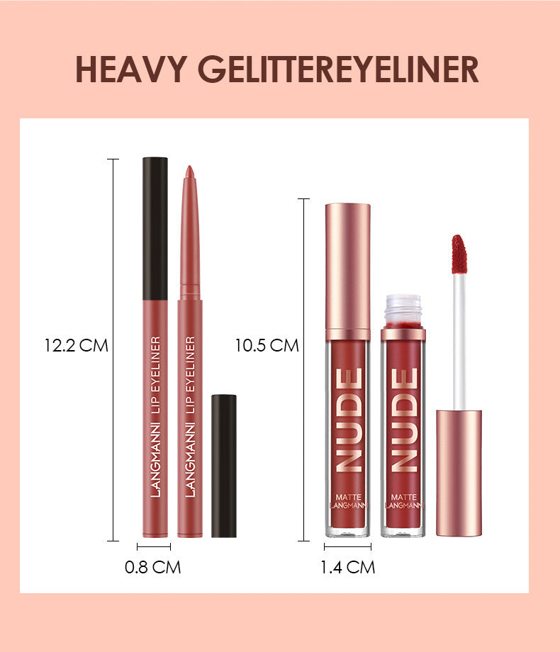 12-Piece Matte Lipstick & Lip Liner Set – Long-Lasting, Moisturizing & Kiss-Proof
