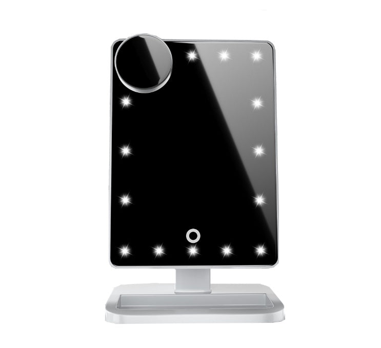 Touch Screen LED Makeup Mirror with Bluetooth Speaker & 10X Magnification