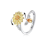 Flower Bee Elegant Adjustable Spinner Ring