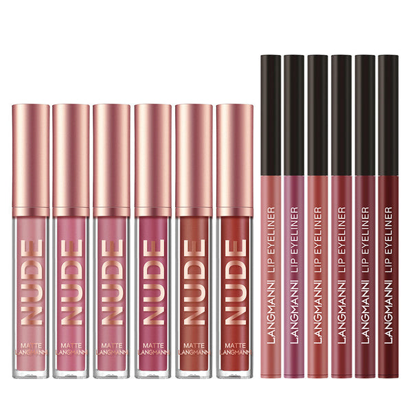 12-Piece Matte Lipstick & Lip Liner Set – Long-Lasting, Moisturizing & Kiss-Proof