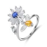 Flower Bee Elegant Adjustable Spinner Ring